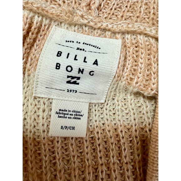 NWT BillaBong Cropped Peaches and Cream Striped Hooded Sweater - Picture 4 of 4